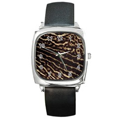 Leopard Texture  Square Leather Watch by OCDesignss