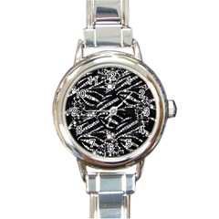 Zebra Bling  Round Italian Charm Watch by OCDesignss