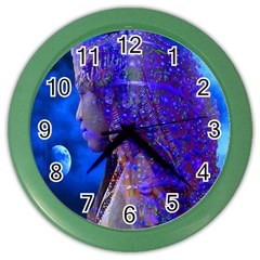 Moon Shadow Wall Clock (color) by icarusismartdesigns