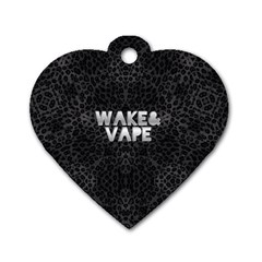 Wake&vape Leopard  Dog Tag Heart (two Sided) by OCDesignss