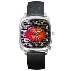 Abstract Lips  Square Leather Watch by OCDesignss