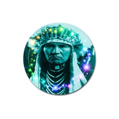 Magical Indian Chief Magnet 3  (round) by icarusismartdesigns