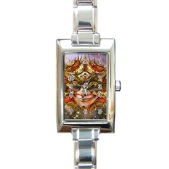 Star Clown Rectangular Italian Charm Watch by icarusismartdesigns