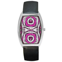 Pink Black Zebra  Tonneau Leather Watch by OCDesignss