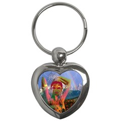 Fusion With The Landscape Key Chain (heart) by icarusismartdesigns