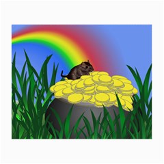 Pot Of Gold With Gerbil Glasses Cloth (small, Two Sided) by designedwithtlc