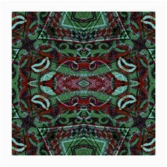 Tribal Ornament Pattern In Red And Green Colors Glasses Cloth (medium, Two Sided) by dflcprints