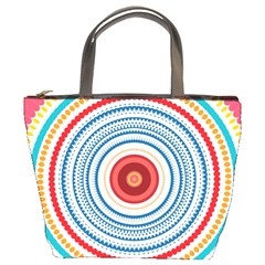 Colorful Round Kaleidoscope Bucket Bag by LalyLauraFLM