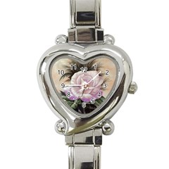 Pink Rose Heart Italian Charm Watch  by ArtByThree