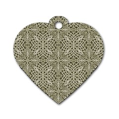 Silver Intricate Arabesque Pattern Dog Tag Heart (two Sided) by dflcprints