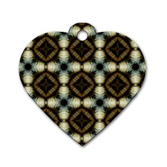 Faux Animal Print Pattern Dog Tag Heart (two Sided) by GardenOfOphir