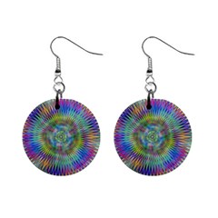 Hypnotic Star Burst Fractal Mini Button Earrings by StuffOrSomething