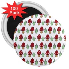 Mushrooms 3  Button Magnet (100 Pack) by Kathrinlegg