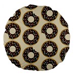 Donuts Large 18  Premium Flano Round Cushion  Back