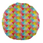 Triangle Pattern Large 18  Premium Flano Round Cushion  Back