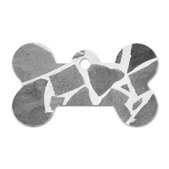 Grey White Tiles Pattern Dog Tag Bone (one Sided) by yoursparklingshop