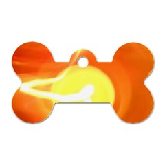 Orange Yellow Flame 5000 Dog Tag Bone (one Sided) by yoursparklingshop