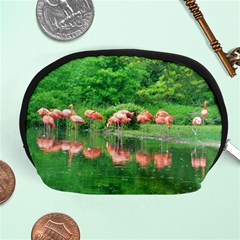 Flamingo Birds At Lake Accessory Pouch (medium) by yoursparklingshop