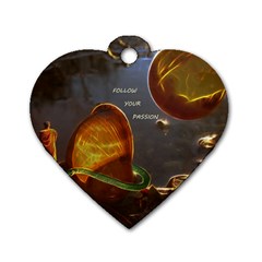 Follow Your Passion Dog Tag Heart (one Sided)  by lucia