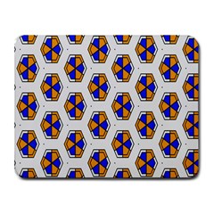 Orange Blue Honeycomb Pattern Small Mousepad by LalyLauraFLM