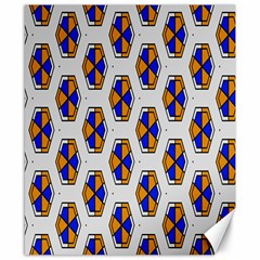 Orange Blue Honeycomb Pattern Canvas 8  X 10  by LalyLauraFLM