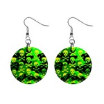 Skull Camouflage Mini Button Earrings Front