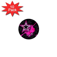 Pink Star Graphic 1  Mini Button (10 Pack) by ArtistRoseanneJones