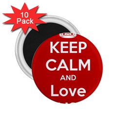 Keep Calm And Love Music 5739 2 25  Button Magnet (10 Pack) by SuperFunHappyTime