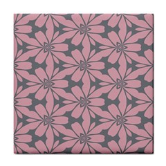 Pink Flowers Pattern Tile Coaster by LalyLauraFLM