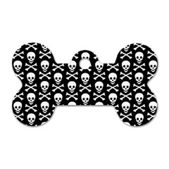 Skull And Crossbones Pattern Dog Tag Bone (one Sided) by ArtistRoseanneJones