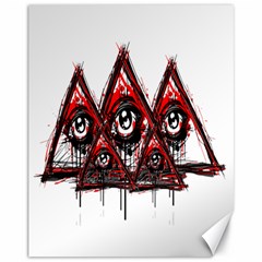 Red White Pyramids Canvas 11  X 14  (unframed) by teeship