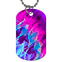 Stormy Pink Purple Teal Artwork Dog Tag (two Sides) by KirstenStar