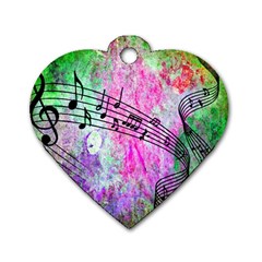 Abstract Music 2 Dog Tag Heart (one Side) by ImpressiveMoments