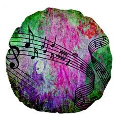 Abstract Music 2 Large 18  Premium Round Cushions by ImpressiveMoments