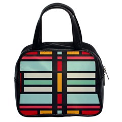 Mirrored Rectangles In Retro Colors Classic Handbag (two Sides) by LalyLauraFLM