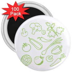 Green Vegetables 3  Magnets (100 Pack) by Famous