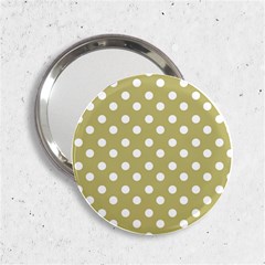 Lime Green Polka Dots 2 25  Handbag Mirrors by GardenOfOphir