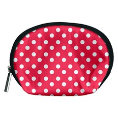 Hot Pink Polka Dots Accessory Pouches (medium)  by GardenOfOphir