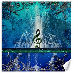 Clef With Water Splash And Floral Elements Canvas 12  X 12   by FantasyWorld7