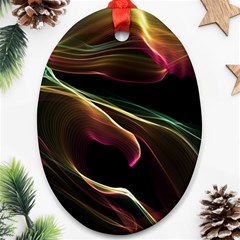 Glowing, Colorful  Abstract Lines Ornament (oval)  by FantasyWorld7