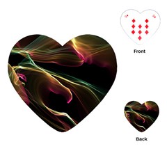 Glowing, Colorful  Abstract Lines Playing Cards (heart)  by FantasyWorld7