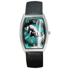 Beautiful Horse With Water Splash  Barrel Metal Watches by FantasyWorld7