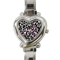 Pink Cheetah Bling  Heart Italian Charm Watch by OCDesignss