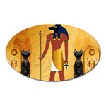 Anubis, Ancient Egyptian God Of The Dead Rituals  Oval Magnet Front