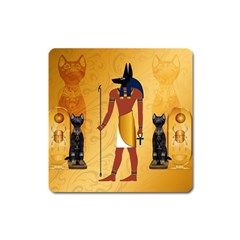 Anubis, Ancient Egyptian God Of The Dead Rituals  Square Magnet by FantasyWorld7