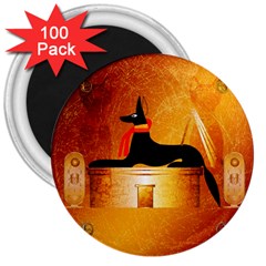 Anubis, Ancient Egyptian God Of The Dead Rituals  3  Magnets (100 Pack) by FantasyWorld7