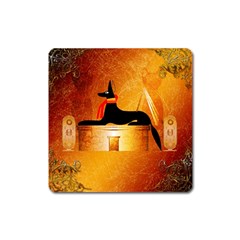 Anubis, Ancient Egyptian God Of The Dead Rituals  Square Magnet by FantasyWorld7