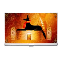 Anubis, Ancient Egyptian God Of The Dead Rituals  Business Card Holders by FantasyWorld7