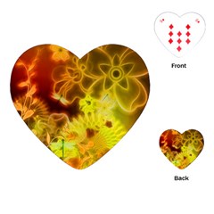 Glowing Colorful Flowers Playing Cards (heart)  by FantasyWorld7