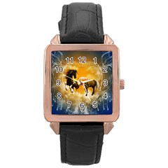 Wonderful Horses Rose Gold Watches by FantasyWorld7